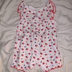 12m Girl American Flag Romper